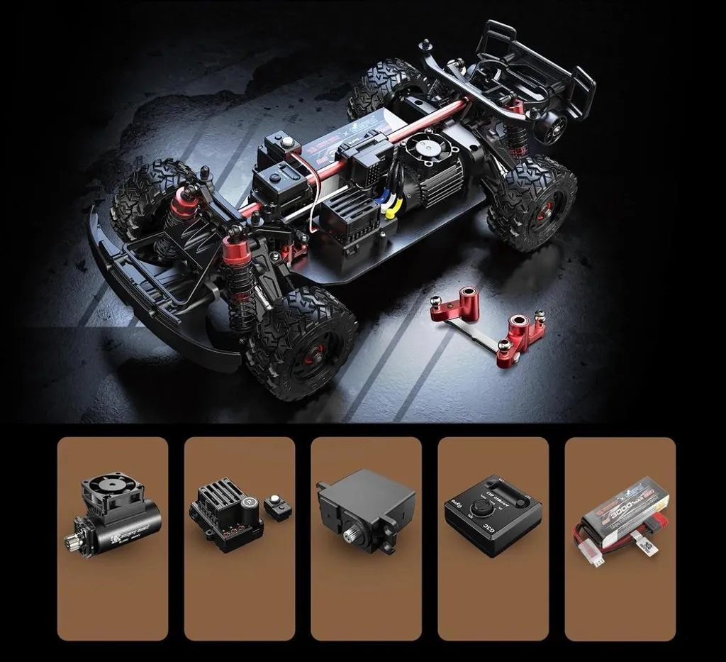Voiture RC pour Course Extérieure - Modèle 1:14 Stable et Rapide Rouge - 10