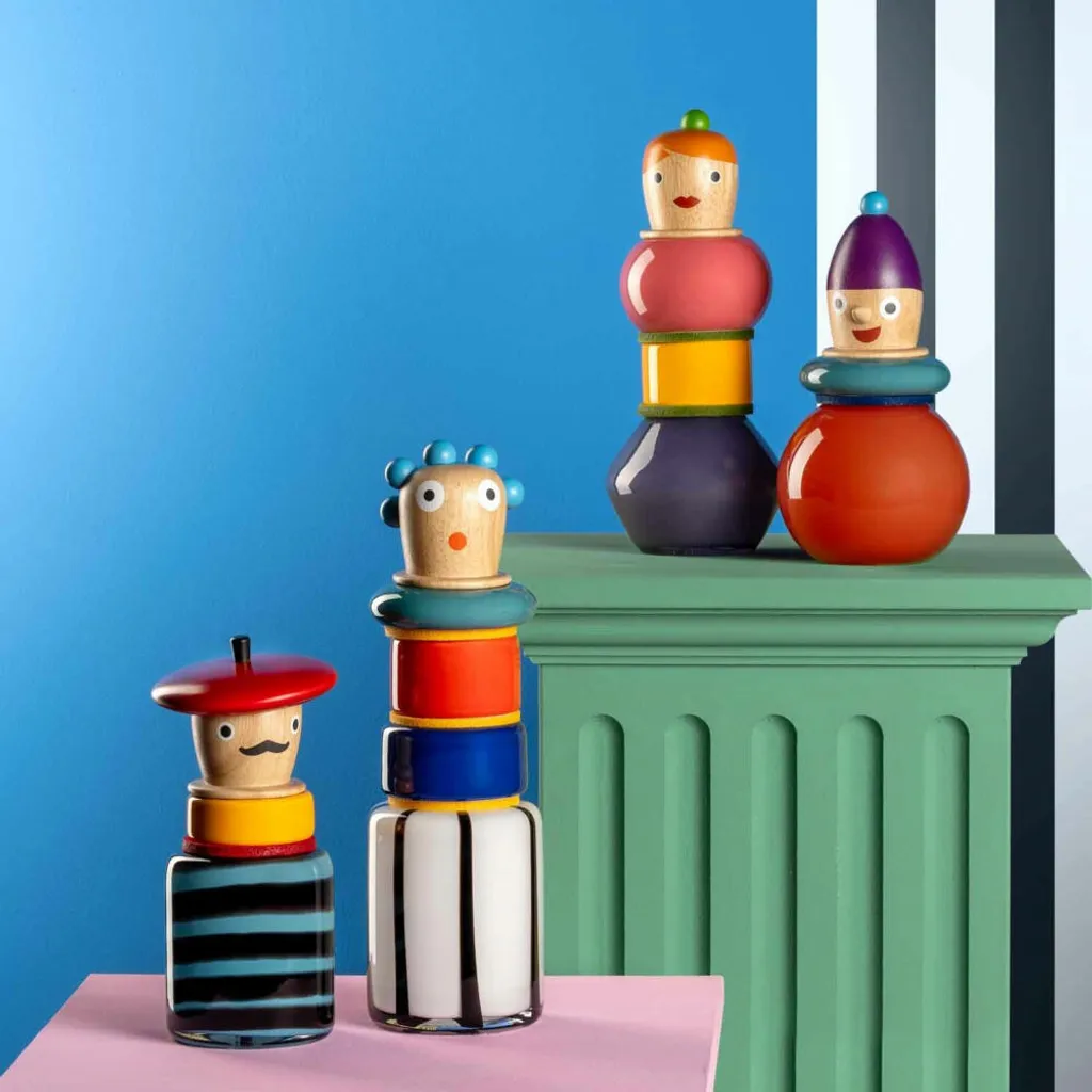 Vase en verre multicolore 37cm Leonardo Buoni Amici design moderne - 5