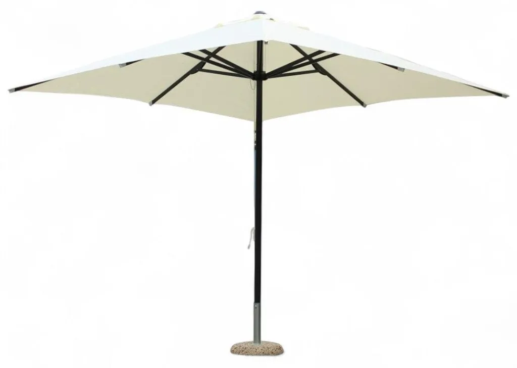 Parasol 3x4m résistant au vent avec structure métal noir et toile