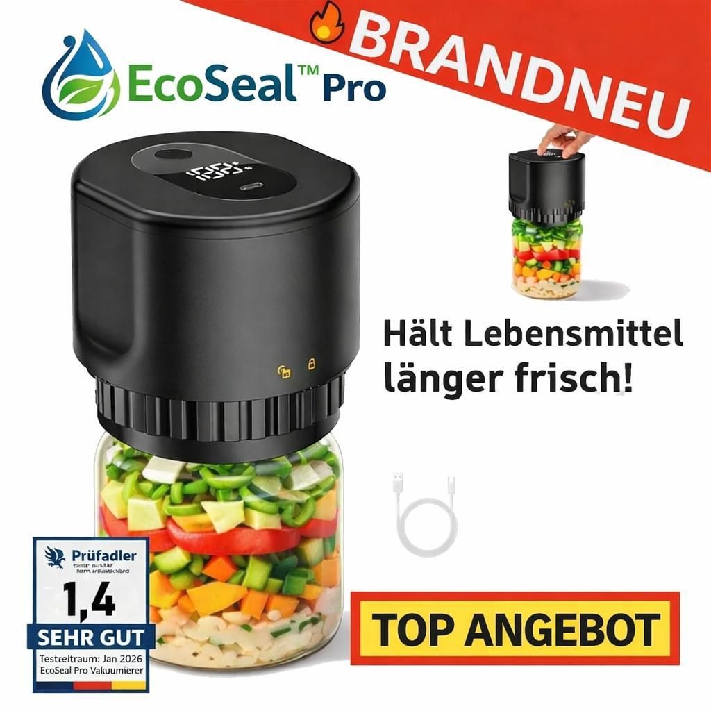 EcoSeal™ Pro Vakuumierer Vakuumiergerät für alle Gläser - Produktbild 