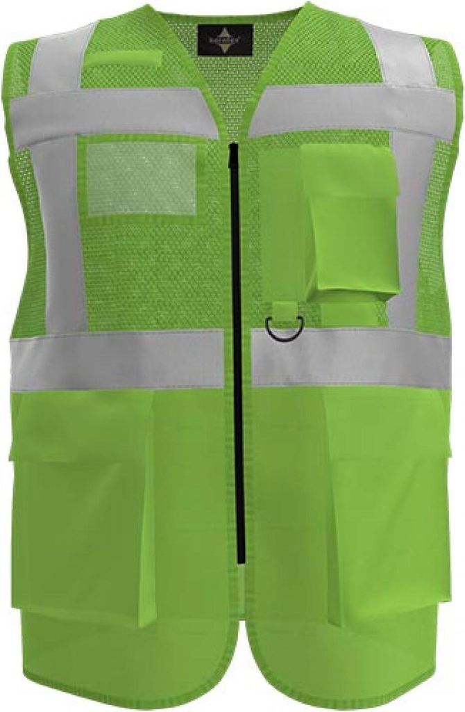 Korntex KXEXQ | Multifunkitons-Warnweste Mesh Multifunction Vest - Farbe: Lime Green - Größe: S