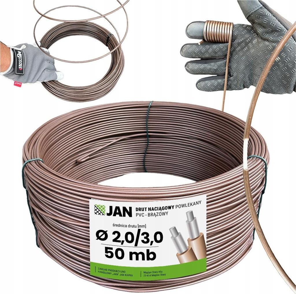 Fil de tension - Fil revêtu - Marron - 50 M - Ø 3,0 Mm - Image du produit 