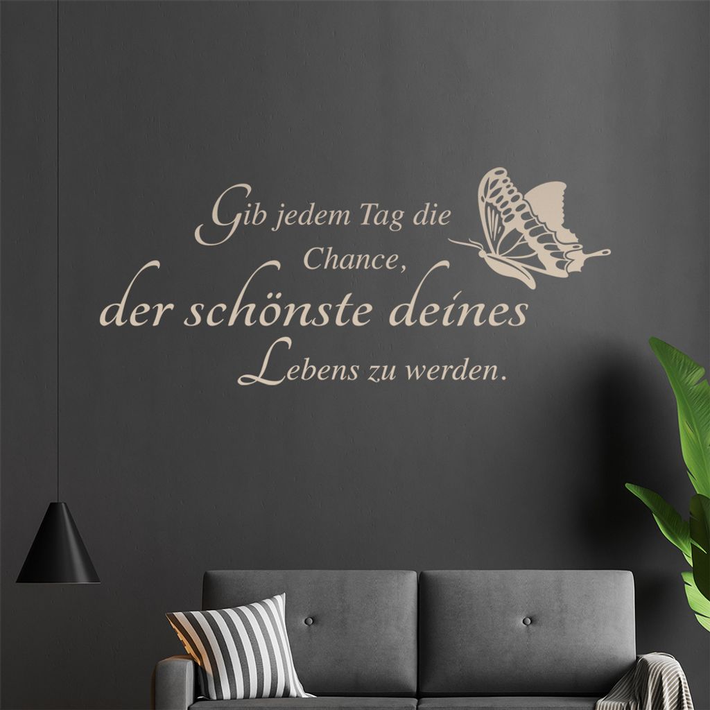Gib jedem tag die Chance... Wandtattoo in 6 Größen - Wandaufkleber Wall Sticker - Dekoration, Küche, Wohnzimmer, Schlafzimmer, Badezimmer