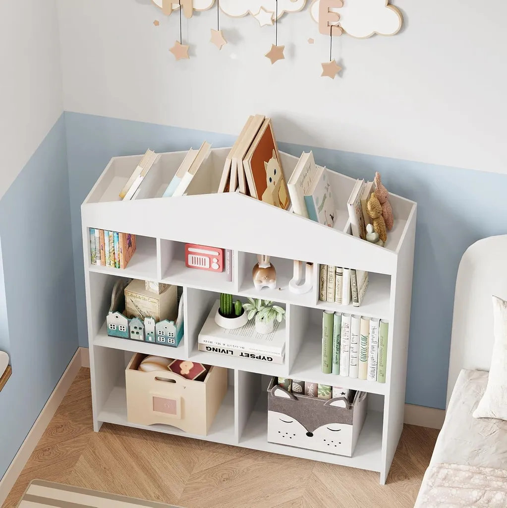 Meuble bibliothèque 8 compartiments en MDF - Rangement 103 cm x 100 cm - 3