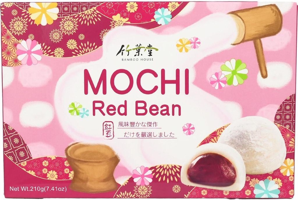 Bamboo House Mochi Klebreiskuchen mit roten Bohnen 210g Produktbild 