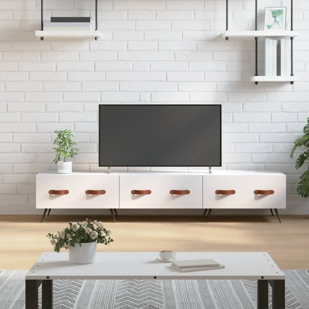 Maison Exclusive - Mobile TV bianco lucido 150x36x30 cm Materiale ligneo