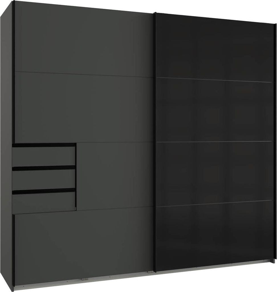 Schwebetürenschrank Saigon mit Schubladen 225x64x208cm Produktbild 