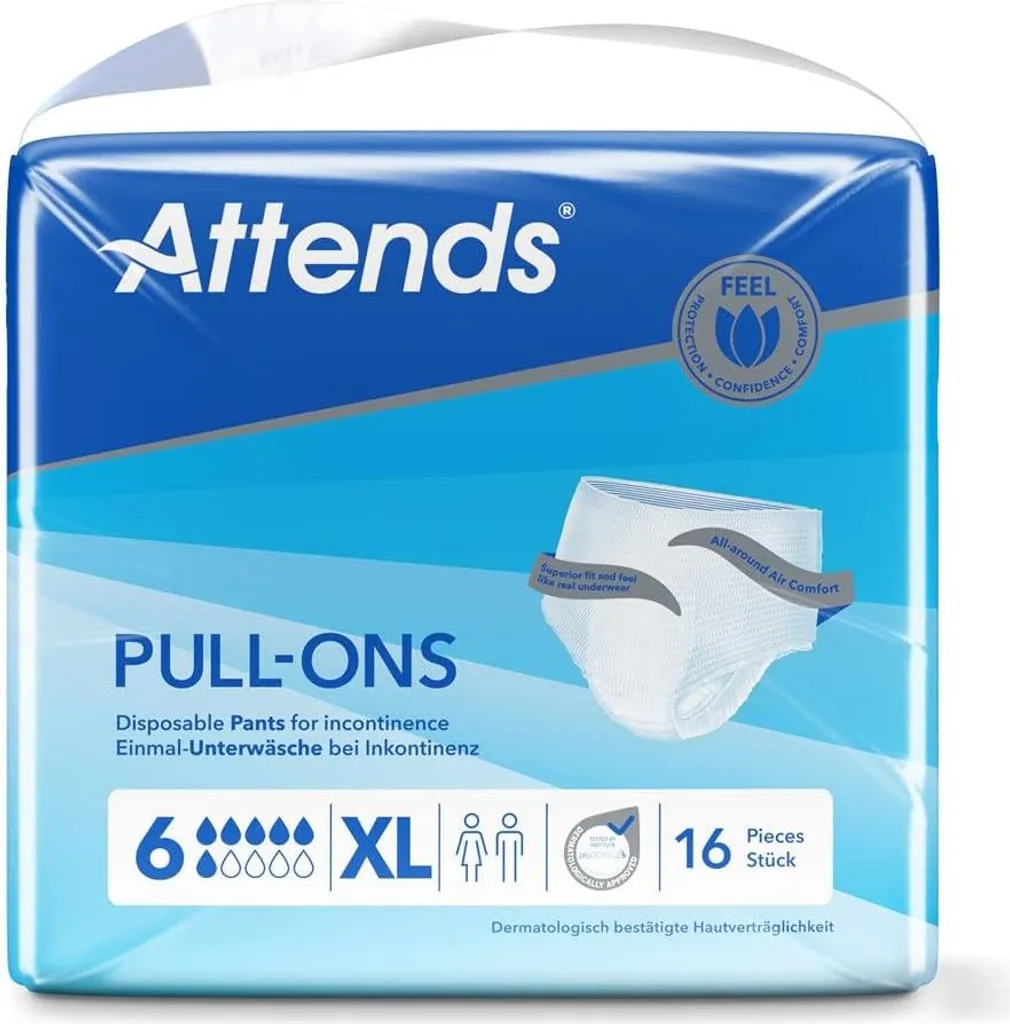 Attends Pull-Ons 6 XL Protections avec Technologie Odour Protection - 64 pcs