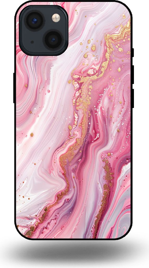 Smartphonica Handyhülle passend für iPhone 13 mit Marmordruck - TPU-Hülle mit Marmor-Design - Pink