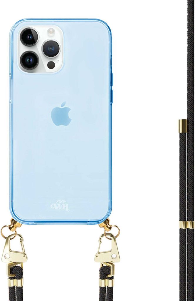 Black & Gold Cord Hülle Blue - Kompatibel mit iPhone 14 Pro Max