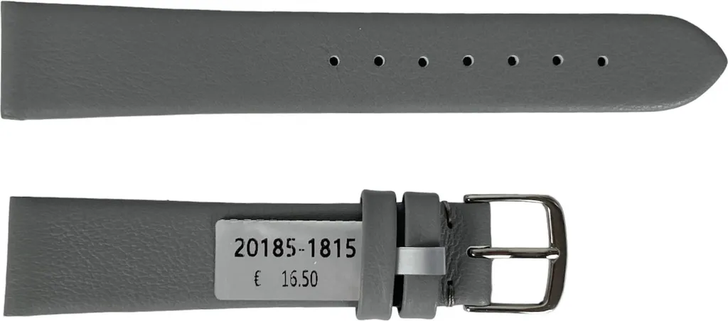 Cinturino Buzzufy 18mm Pelle Grigio Chiaro | Design Pulito e Waterproof