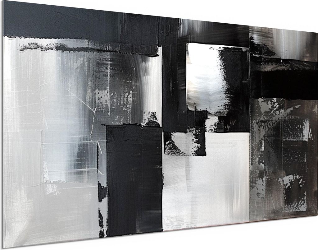 DEQORI Alu-Dibond Bild Weiß 100x50 cm 'Struktur der Stille' Wandbild Metall dünn Design
