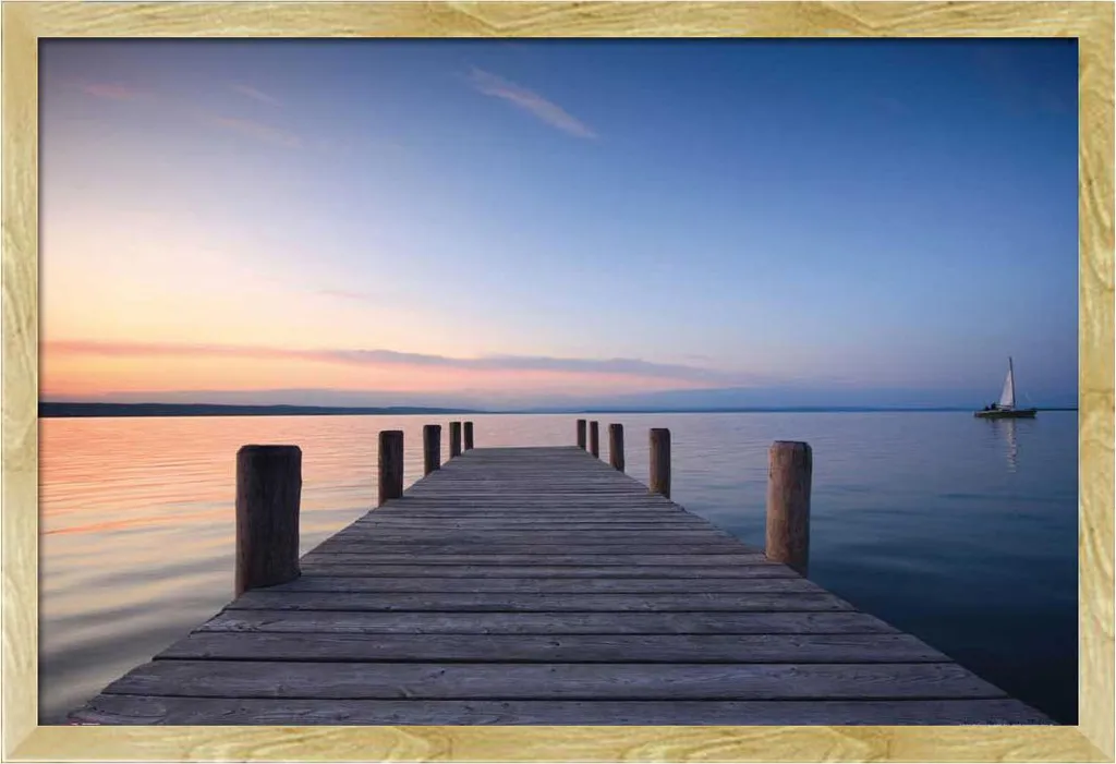 Set Poster Jetty Landing Stage 2 e Cornice Shinsuke 61x91,5 cm Faggio