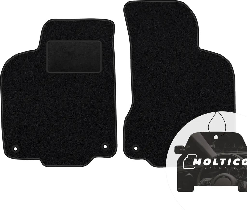 moto-MOLTICO Tappetini anteriori per auto Velours Tappetini per auto neri Set di tappetini per auto 2 pezzi adatto per VW Polo III FL 1999-2001