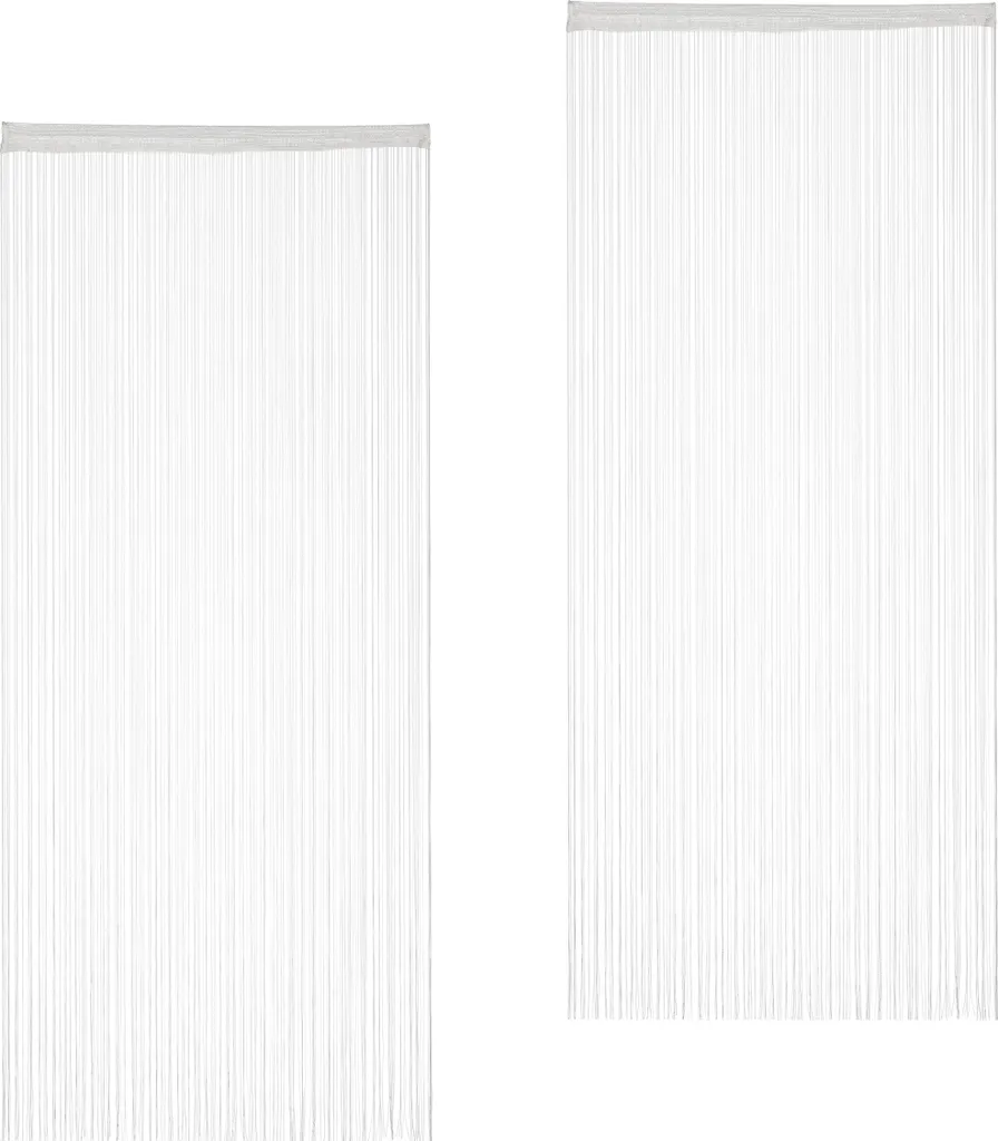 Offerta Set 4 Tende a Fili Relaxdays Bianche 90x245 cm Lavabili