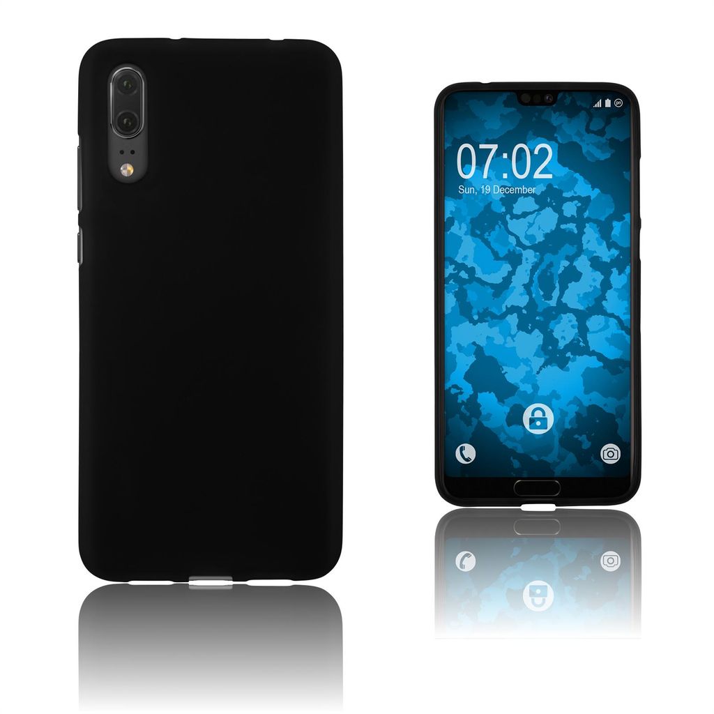 PhoneNatic Case kompatibel mit Huawei P20 - schwarz Silikon Produktbild 