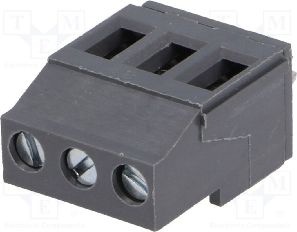 1x Klemmleiste für mit 90°-Winkel 5mm Wege: 3 20A TB-5.0-P-3P2-GY Klemmleisten für