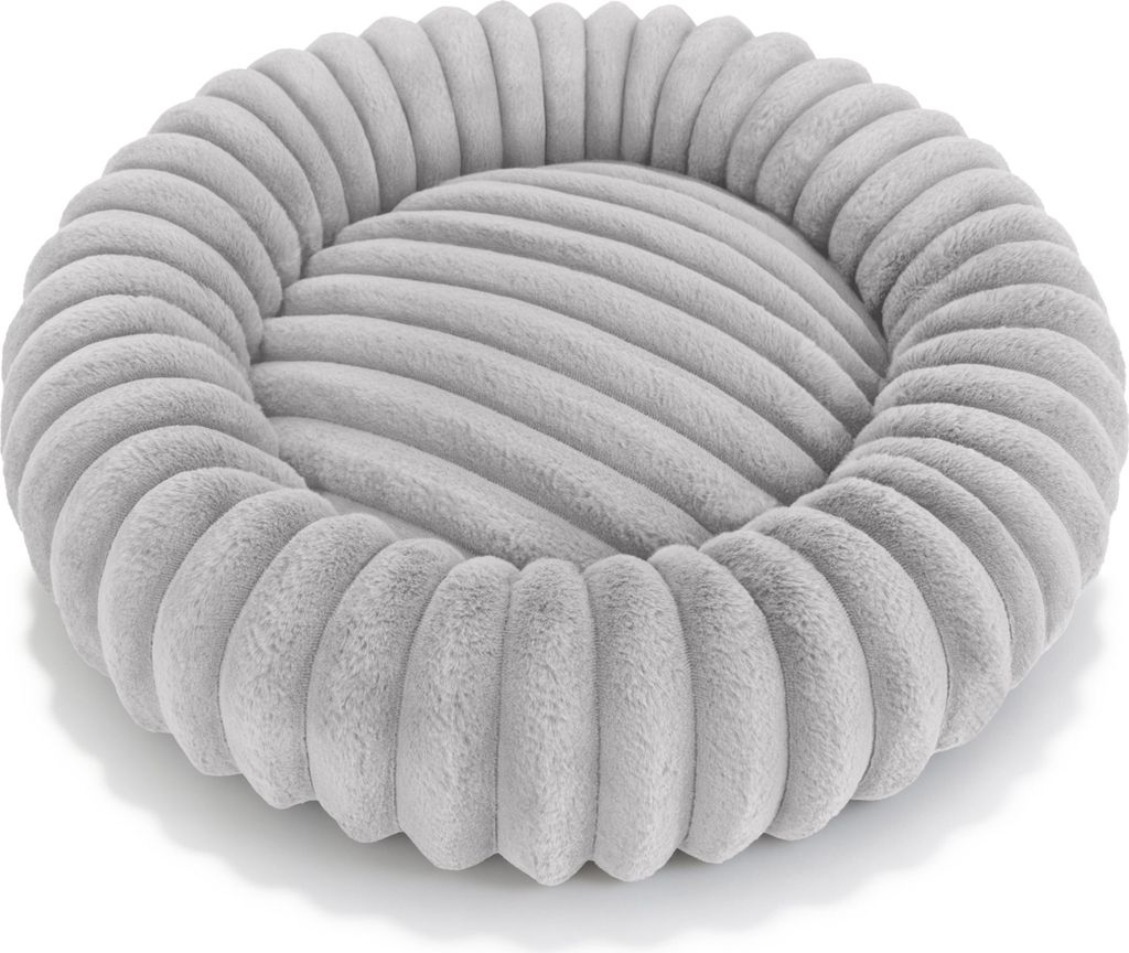 Domarex Rundes Hundebett Weich Waschbar Komfortabel Robust, Grau 60x60cm
