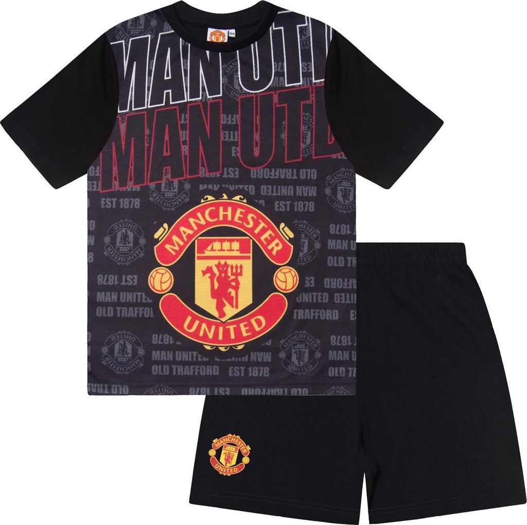Manchester United FC - "Sesko 30" Schlafanzug mit Shorts für Jungen GF938 (146) (Schwarz)