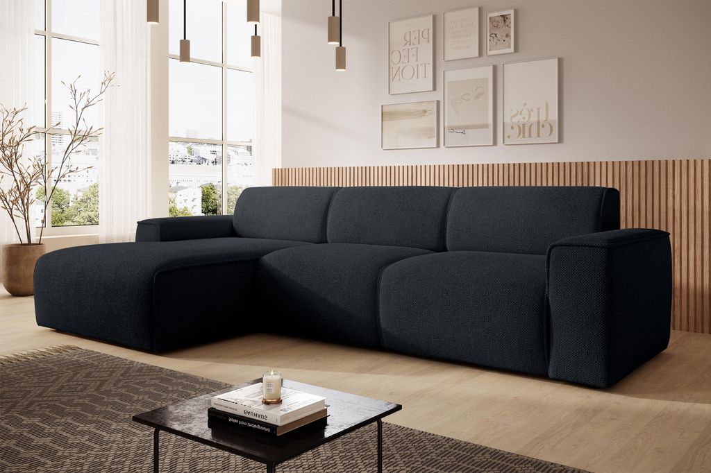 AX LIVING Canapé en L Didim mini gris foncé, 310 cm de Image du produit 