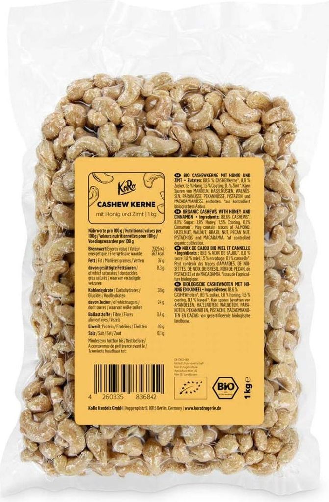 KoRo I Cashewkerne mit Honig und Zimt 1 kg