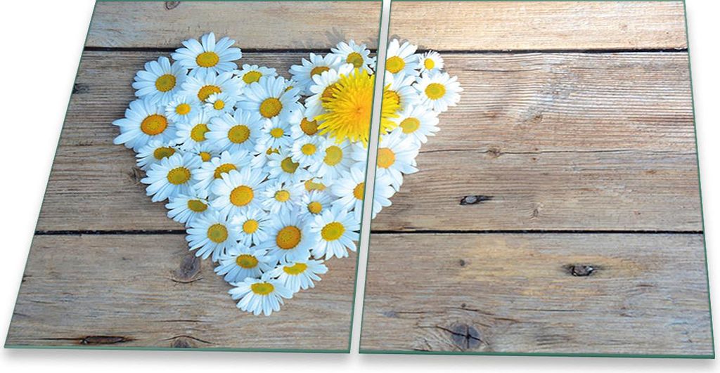 Herdabdeckplatten Glaskeramik Spritzschutz Glas Universal 2-Teilig 2x40x52 Holz Beige