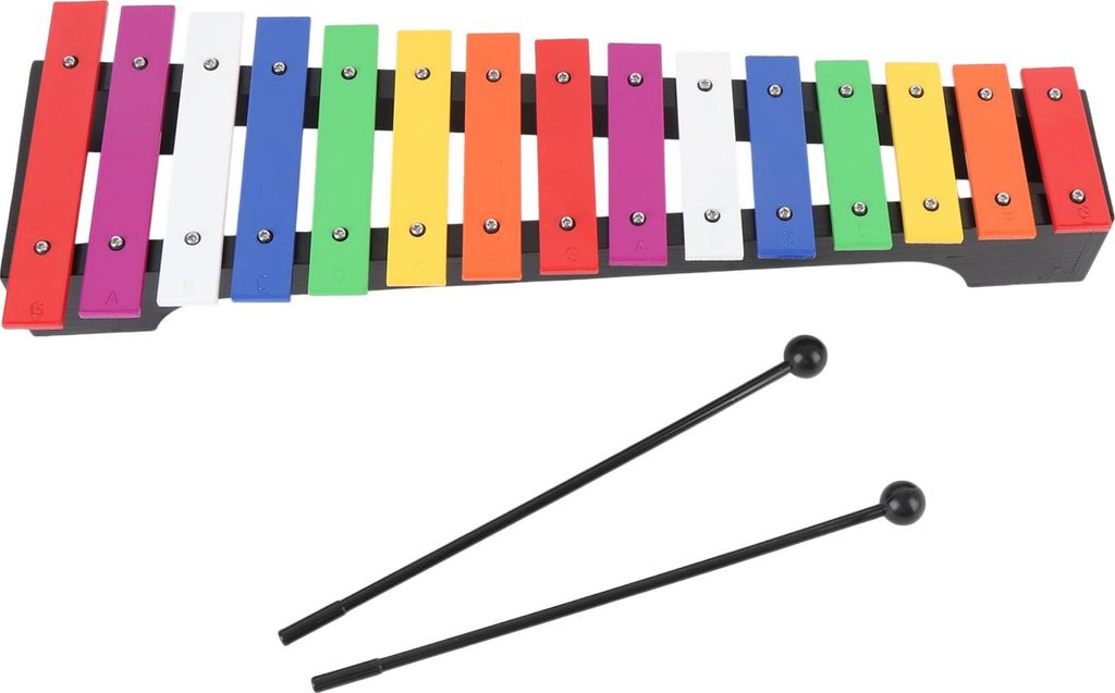 15 Noten Holz Xylophon mit 2 Schlägeln Bunte Tasten Glockenspiel Xylophon Percussion Instrument für Anfänger Weihnachtsgeschenk Geburtstagsgesch...