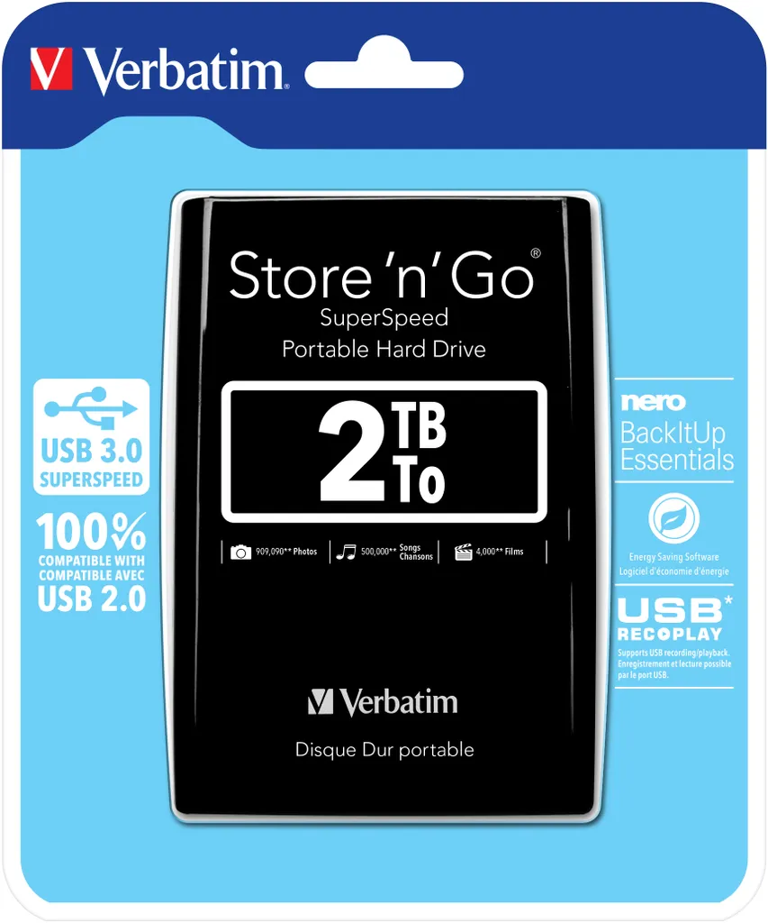 Verbatim Store 'n' Go disco rigido esterno 2,05 TB