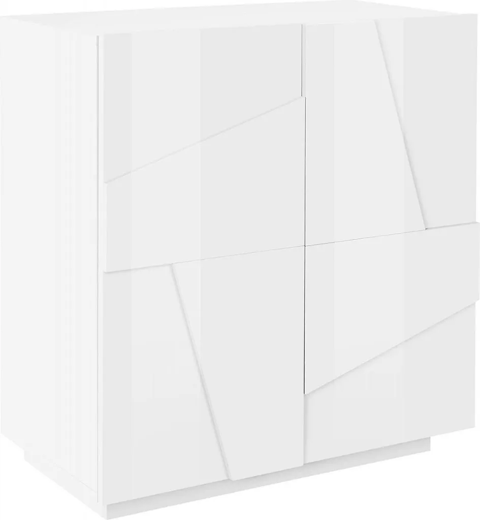 Buffet blanc brillant Arli 81x44x86h cm avec étagère fabriqué en Italie