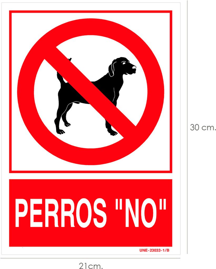 Poster / Schild Hunde „Nein“ 30x21 cm.