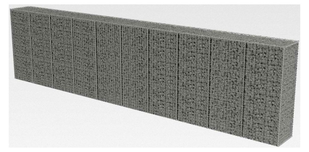Gabionenwand mit Deckel 600x50x150cm Steingabionen