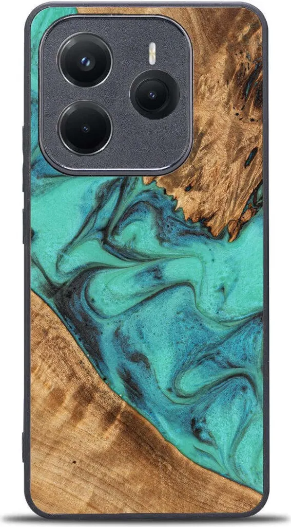 Custodia in legno per Xiaomi Redmi Note 14 5G, Bewood Unique Turchese