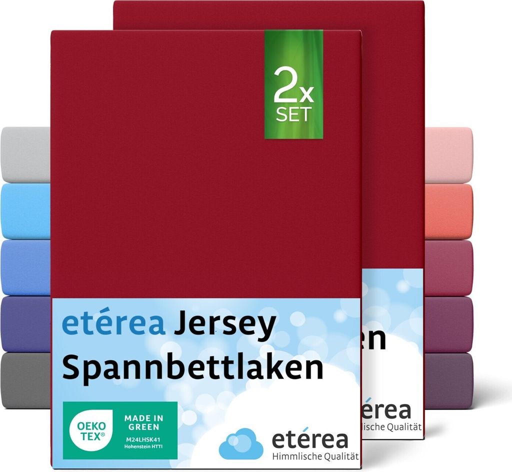 set di 2 lenzuola in jersey ciliegia 180x200 cm - 200x200 Immagine del prodotto 