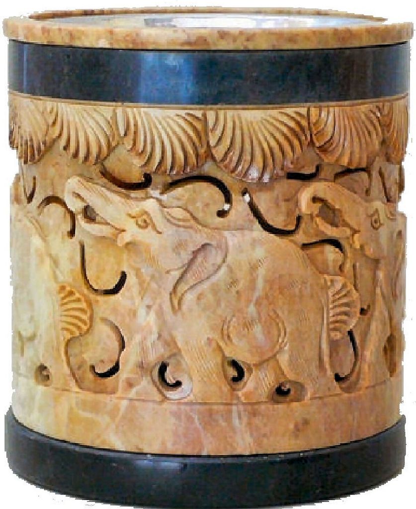 Räucherduftlampe XXL - Elefanten-Motiv Speckstein - zweifarbig