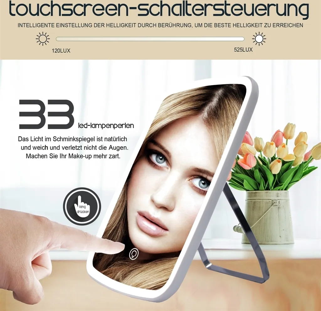 Specchio Ingranditore 7x con Luce LED - Precisione per Rasatura e Trucco - 3