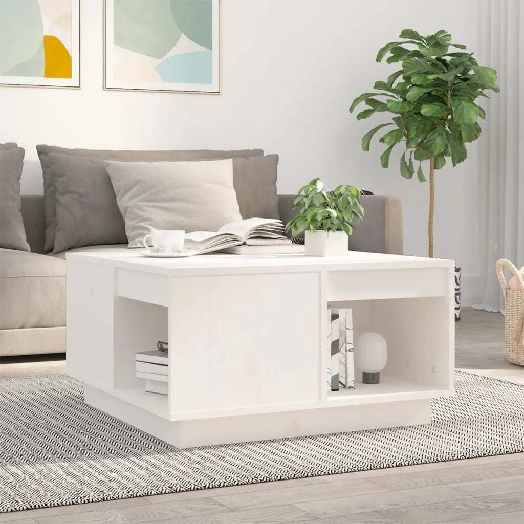 Maison Exclusive Tavolino da Salotto Bianco in Legno di Pino 60cm