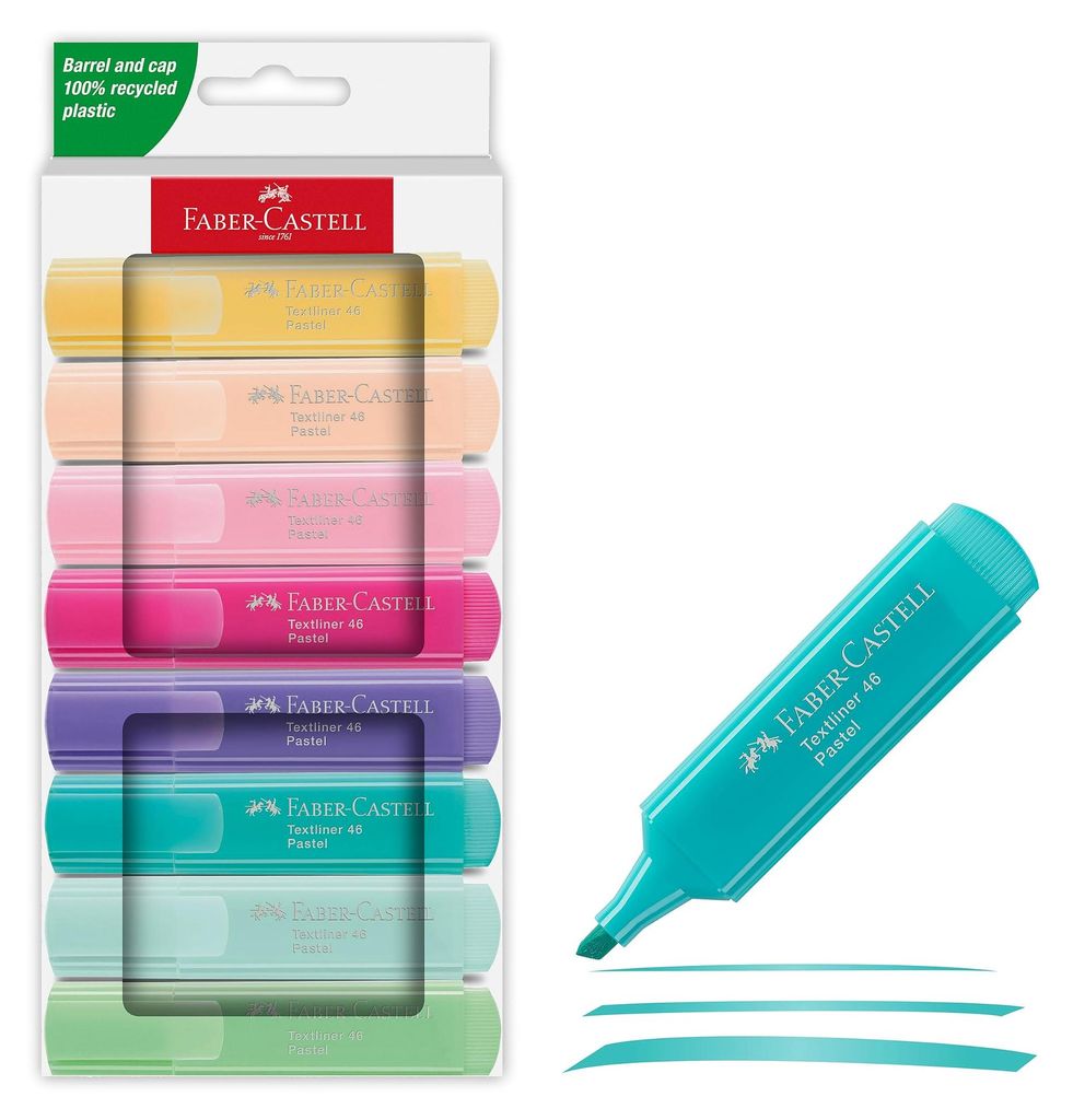 FABER-CASTELL TL 46 Pastell Textmarker farbsortiert, 8 St. Produktbild 