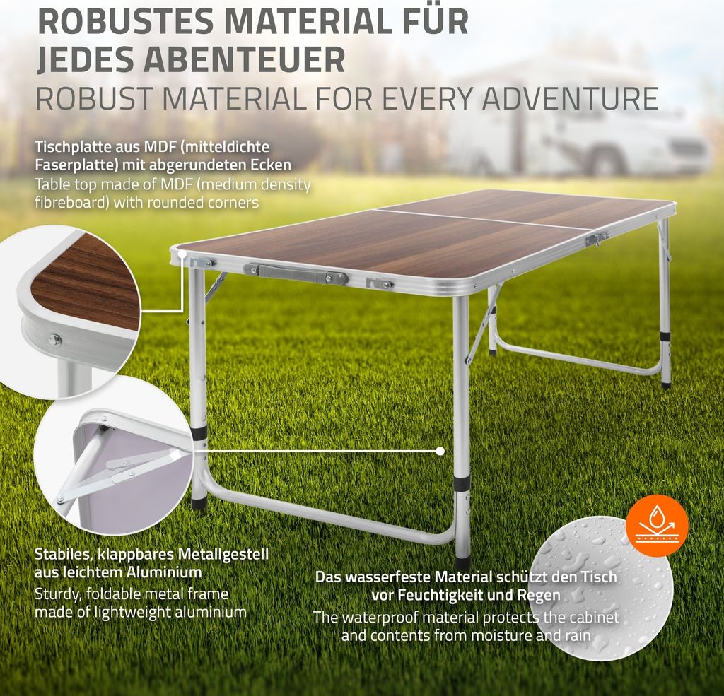 ECD Germany Campingtisch Klapptisch mit Tragegriff, Produktbild 6