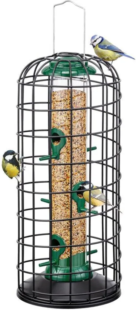 Mangeoire iBorn avec Cage de Protection Anti-Pigeons en Métal Vert 38cm