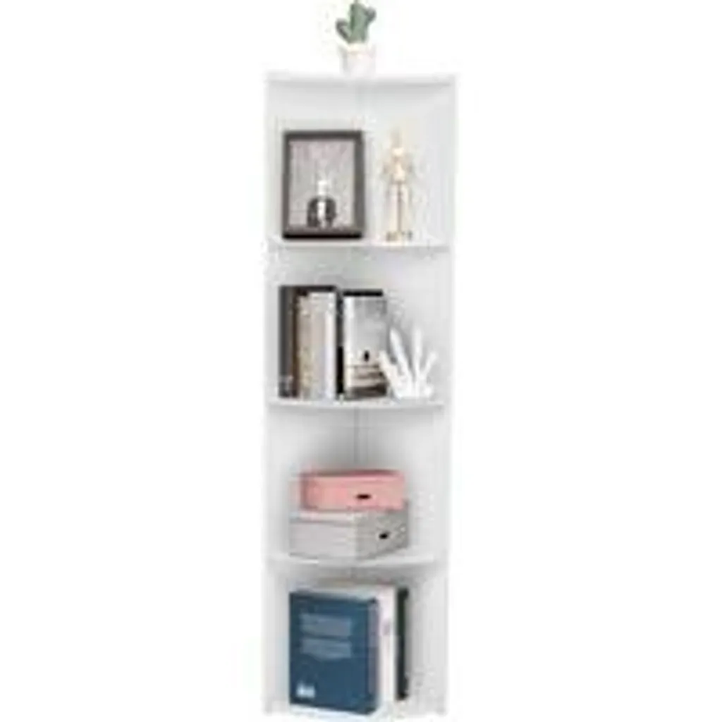 Étagère d'angle gain de place 120 cm blanc en hêtre éco-responsable