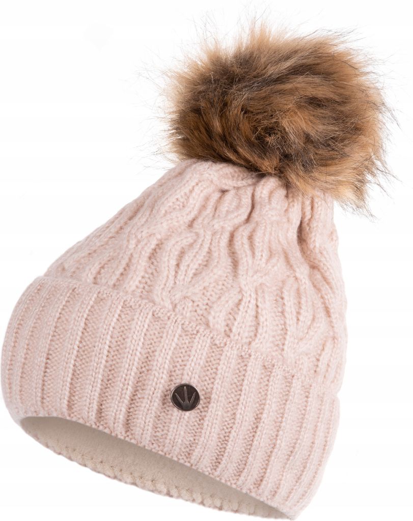 HEYO Damen Mütze für Winter | Fleece Futter | Strickmütze Warme Beanie | Wintermütze mit Bommel H22510 (Beige)