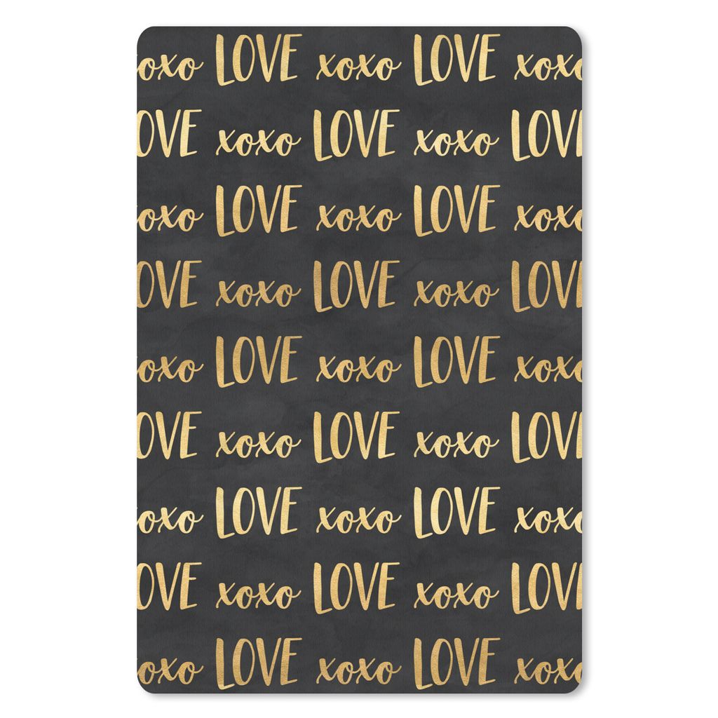 MuchoWow Mauspad Mousepad Muster - Liebe - Gold - Schwarz 40x60 cm - Mousepads - Maus Mat - Pad - Mausunterlage - Schreibtisch Accesoire