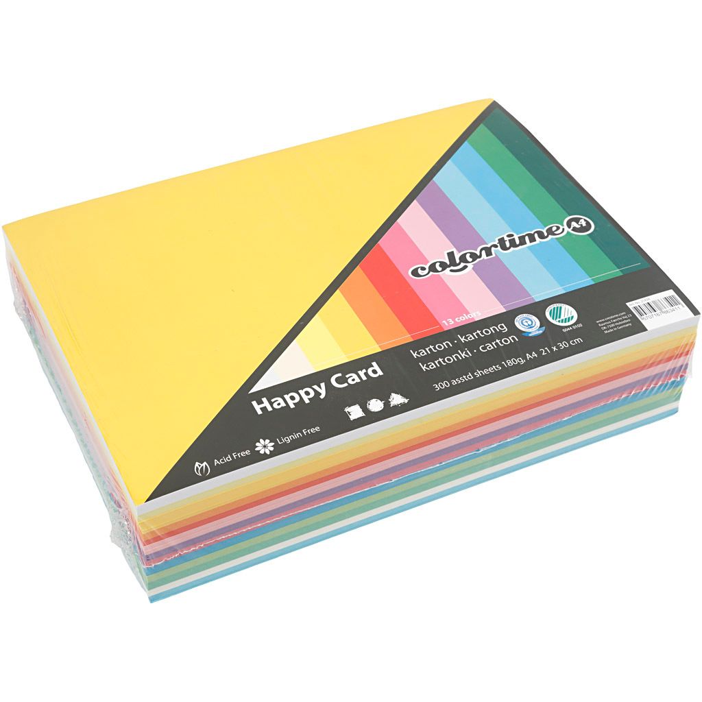 Creativ Company Bastelkarton A4 - Bastelpapier 300 Blatt mehrfarbig
