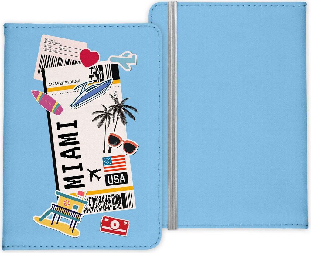 22Feels Miami Souvenir Reisepasshülle Organizer Reisen Gadgets Florida USA Vereinigte Staaten von Amerika Urlaub Kunst-Leder Etui Cover Frauen Mä...