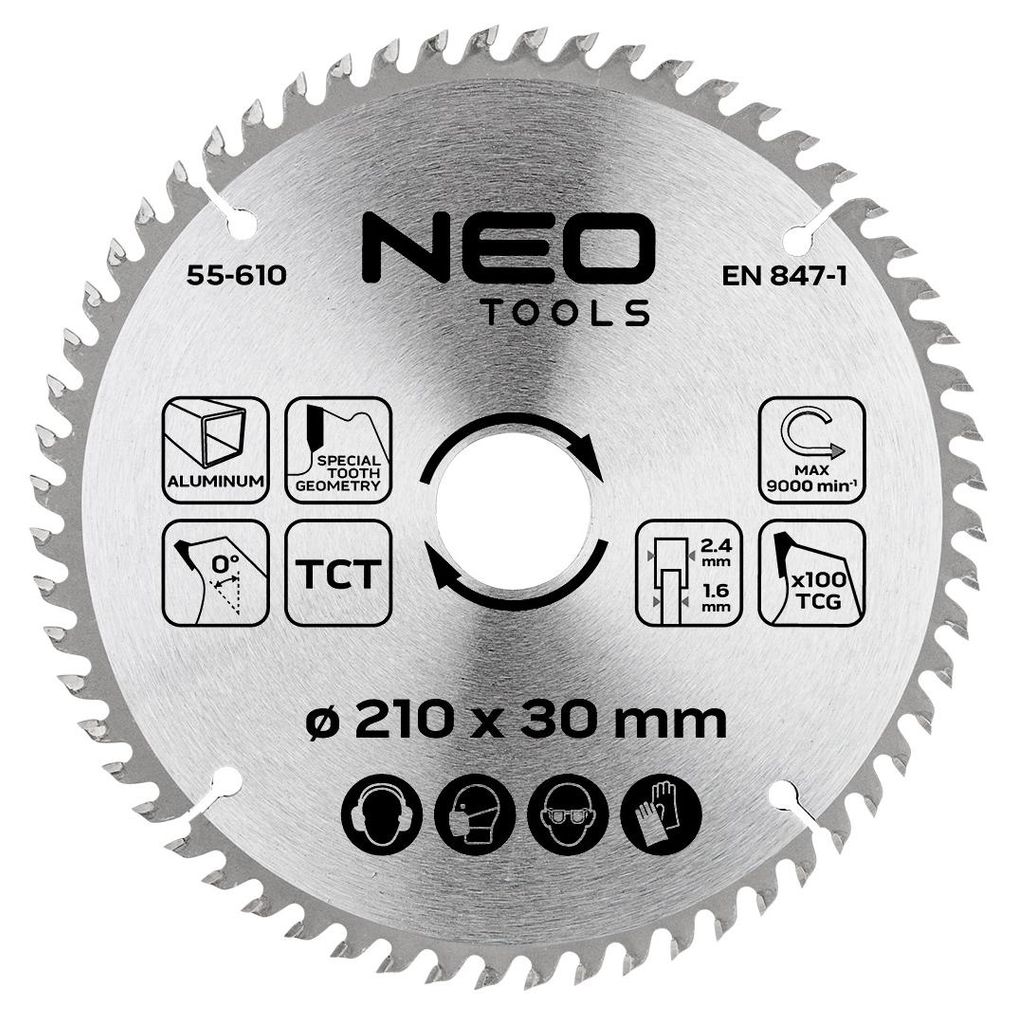 Zaagblad voor zaagmachine, 210 x 30 mm, 100 tanden, Productafbeelding 