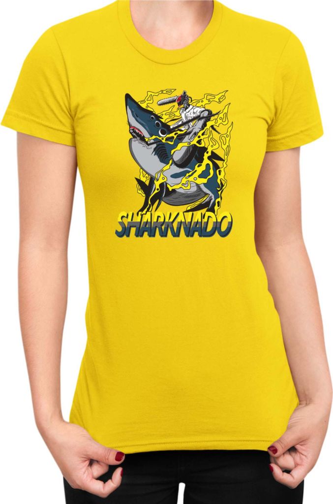 Damen T-Shirt Manga Japan Anime Comics Animation Chainsaw Anime manga Man 15, Lady L / Gelb