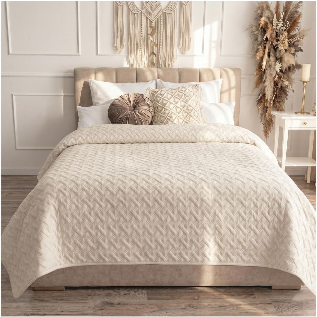 CalmyHOME Tagesdecke Bett Bettüberwurf Überwurf Produktbild 