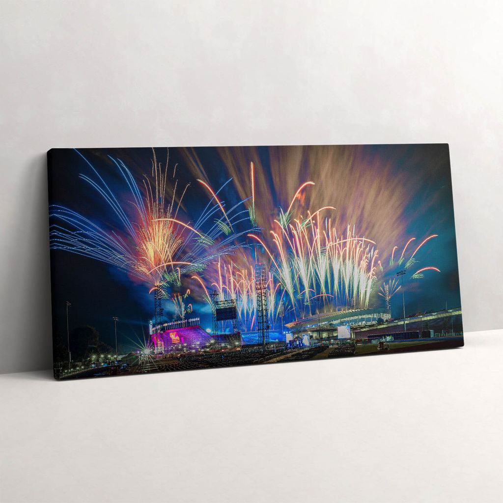 Neujahr in Birmingham – Leinwandbild Wandbild – 100x50 cm – Leinwandbilder – Wandbilder – Schlafzimmer – Flur