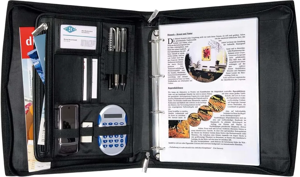 Porte-documents A4 WEDO Elegance noir pour dossiers professionnels