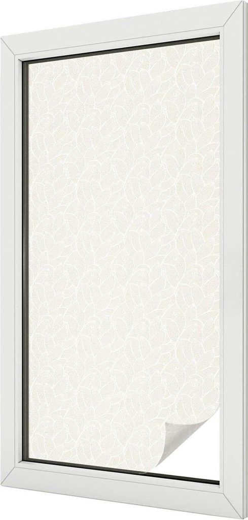 Buntglas Fensterfolie – 100x50 cm – Stained-Glass Design – blickdichte dekorative Sichtschutzfolie – selbstklebend, UV-Schutz – Pflanzeno...